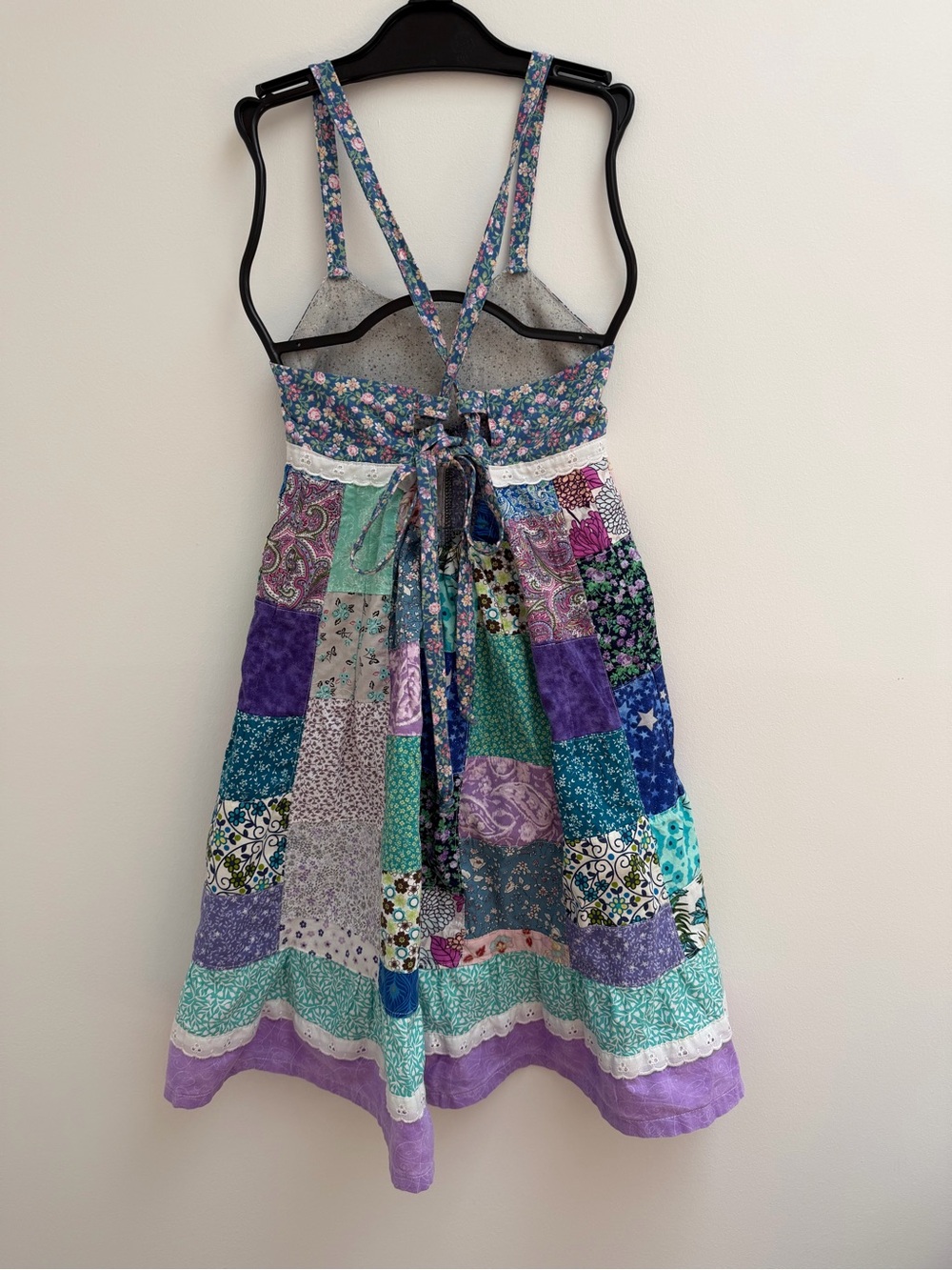 Girls' Grateful Dead Patchwork Floral Sun Spinner Dress in Teal & Purple - Picture 2 of 4